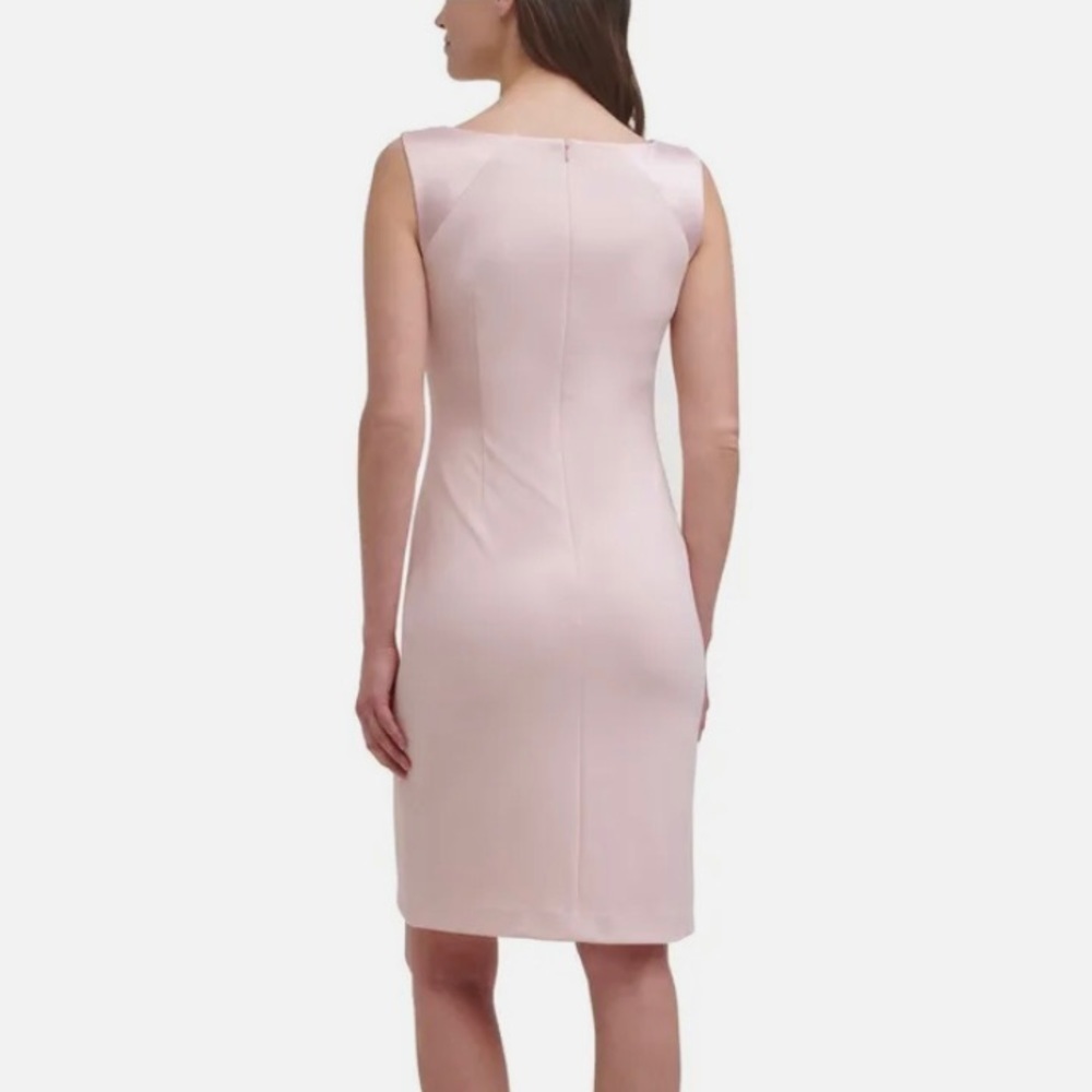HARPER ROSE Tulip Hem Scuba Crepe Sleeveless Sheath Dress in Blush Size 2 - Picture 3 of 4